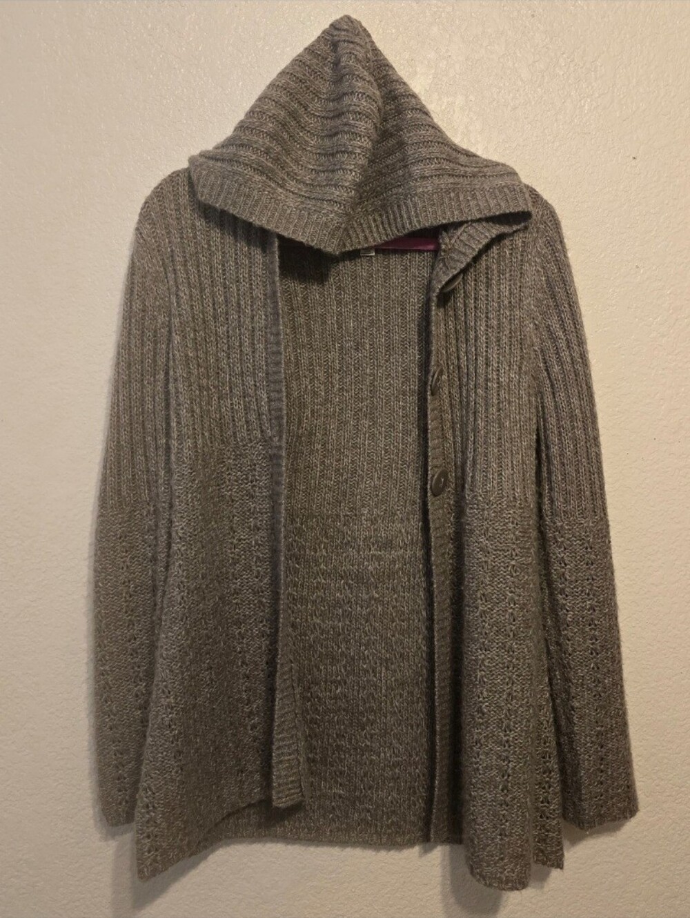 Carolyn Taylor medium tan super soft hooded long sweater